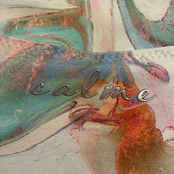 Johnny Was Calme Surf Shirt Multi Pastel Marbled 1/3 Zip Fitted NWT Size XXL - Picture 9 of 11